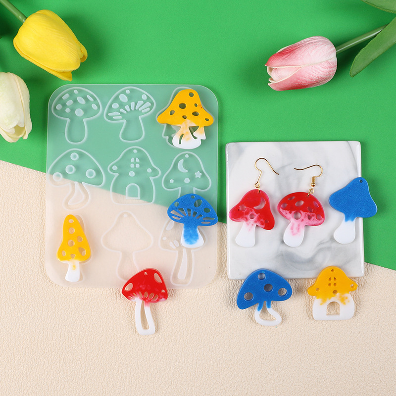 Brinco de cogumelos multiestil - Flower Preservation Resin avaliação e preço