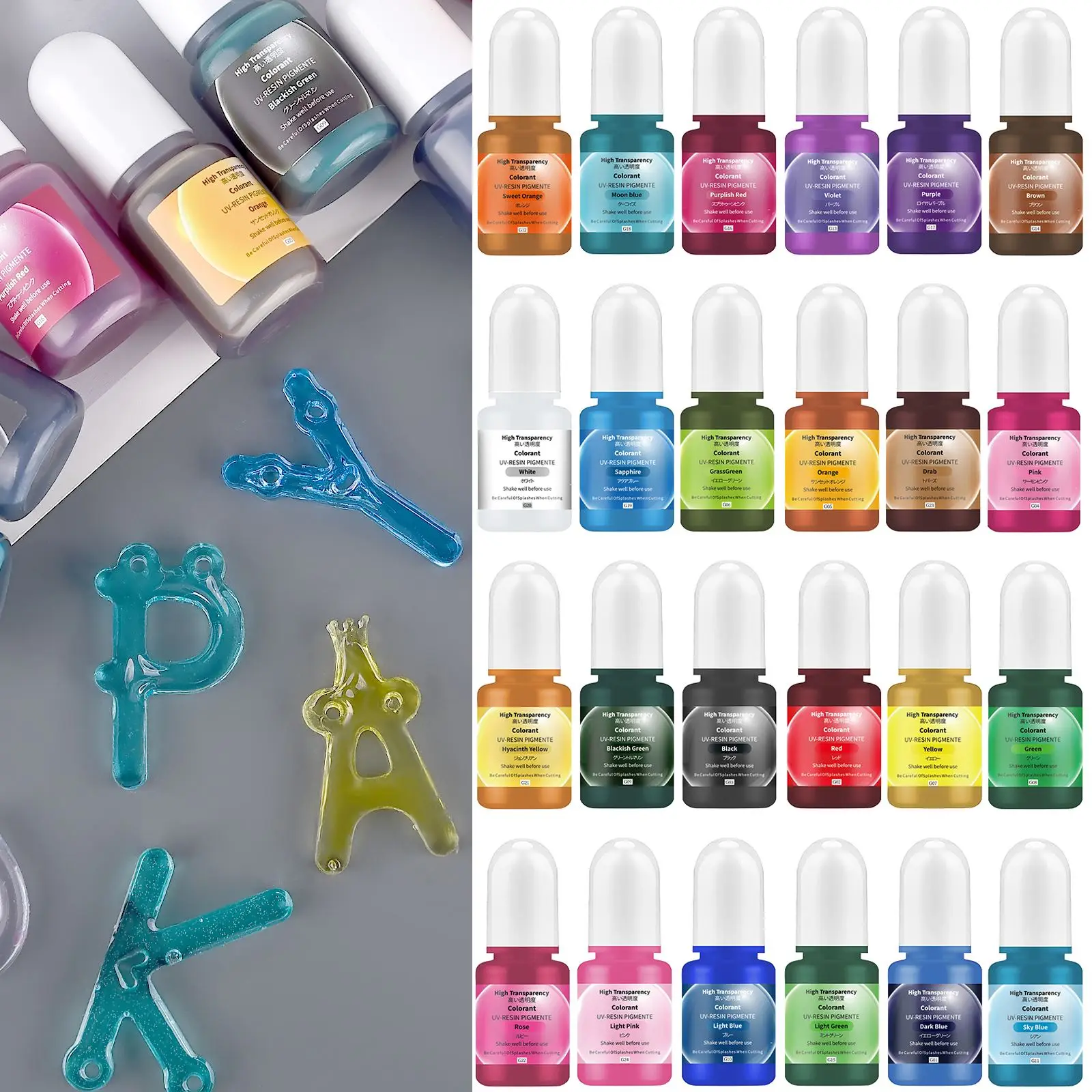 24 cores 5ml pigmento de resin - Epoxy Uv Resin Kit avaliação e preço